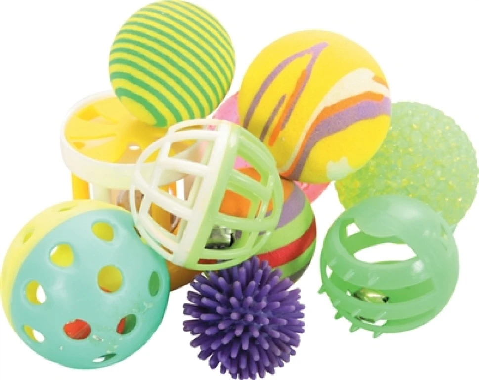 Zolux Kattenspeelgoed Balletjes Set van 10 - Groen - 4 cm