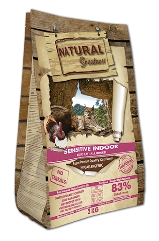 Natural Greatness Sensitive Indoor Kat Droogvoer - 2 kg