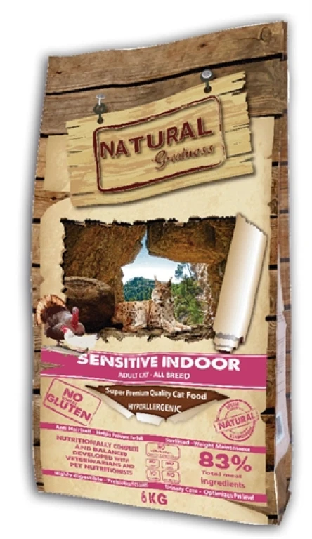 Natural Greatness Sensitive Indoor Kat Droogvoer - 6 kg