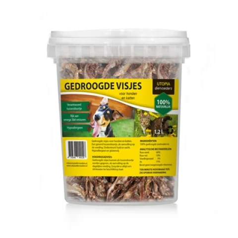 Gedroogde Visjes Voor Hond En Kat 1.2 Ltr