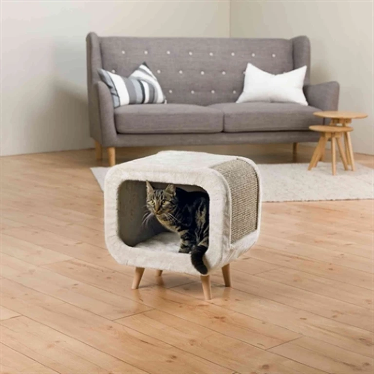 Trixie Alicia Kattenmand met Schuilhut Lichtgrijs - 1 stuk - 48x48x38 cm