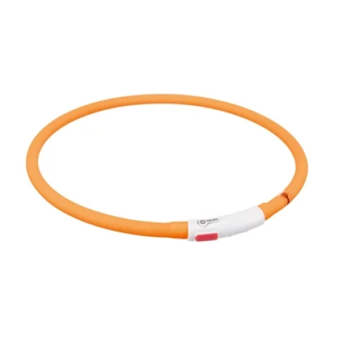 Trixie Halsband Usb Flash Light Lichtgevend Oplaadbaar Oranje 70X1Cm