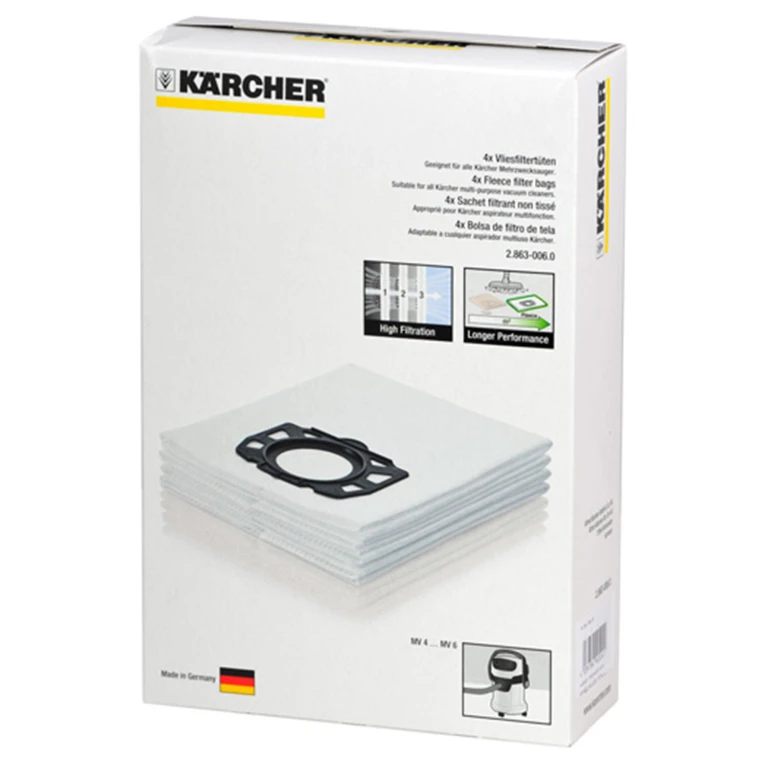 Karcher Stofzuigerzakken Fleece WD4-WD6 4 stuks