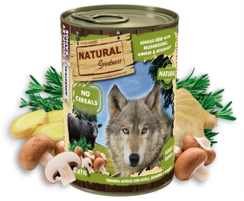 Natural Greatness Hond Natvoer Angus Beef & Champignons 400 gr