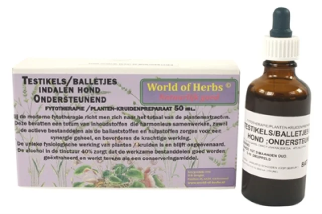 World Of Herbs Fytotherapie Testikel / Balletjes Indalen Hond 50 Ml