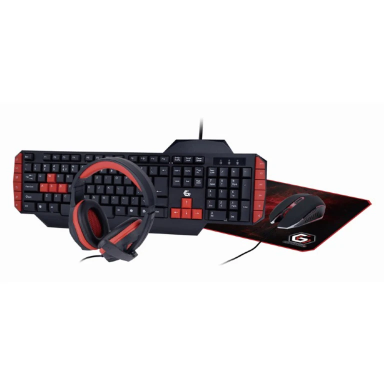 Gembird – 4-in-1 Gaming Kit Zwart-Rood