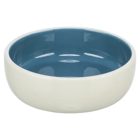 Trixie - Voerbak kat - Keramiek Creme/Blauw - 13 cm - 300 ml