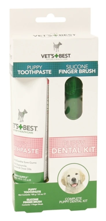 Vets Best Puppy Tandpasta met Vingerborstel Kit - 1 stuk
