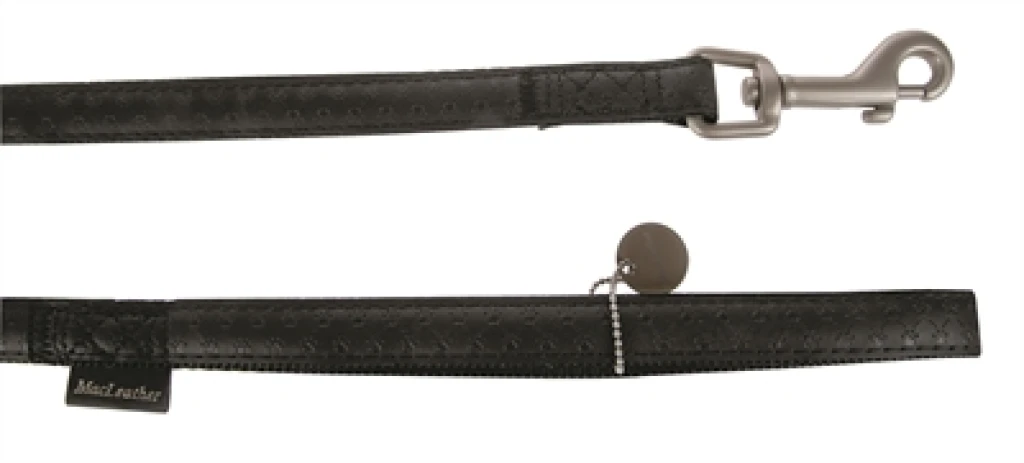 Macleather Hondenriem Zwart - 120 cm x 15 mm (1 stuk)