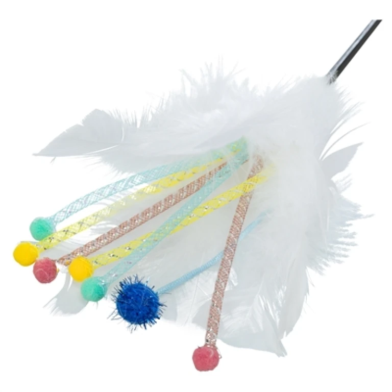 Trixie Katten Speelstok met Veren - Assorti - 1 stuk - 41 cm
