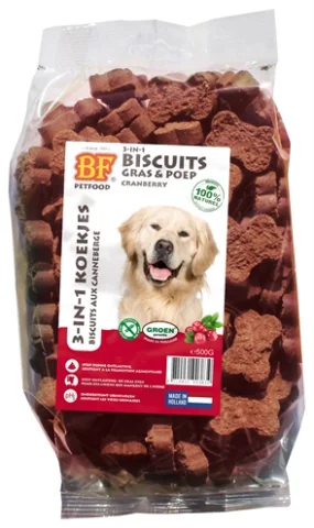 Biofood 3 In 1 Hondenkoekjes Met Cranberry 500 Gr