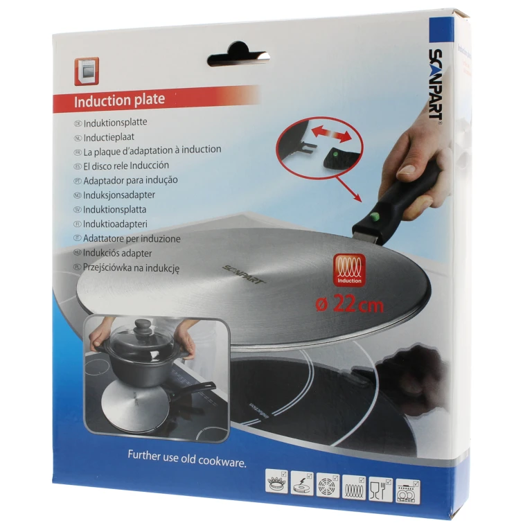 Inductie Adapterplaat Roestvrij Staal 22 cm - 1 stuk
