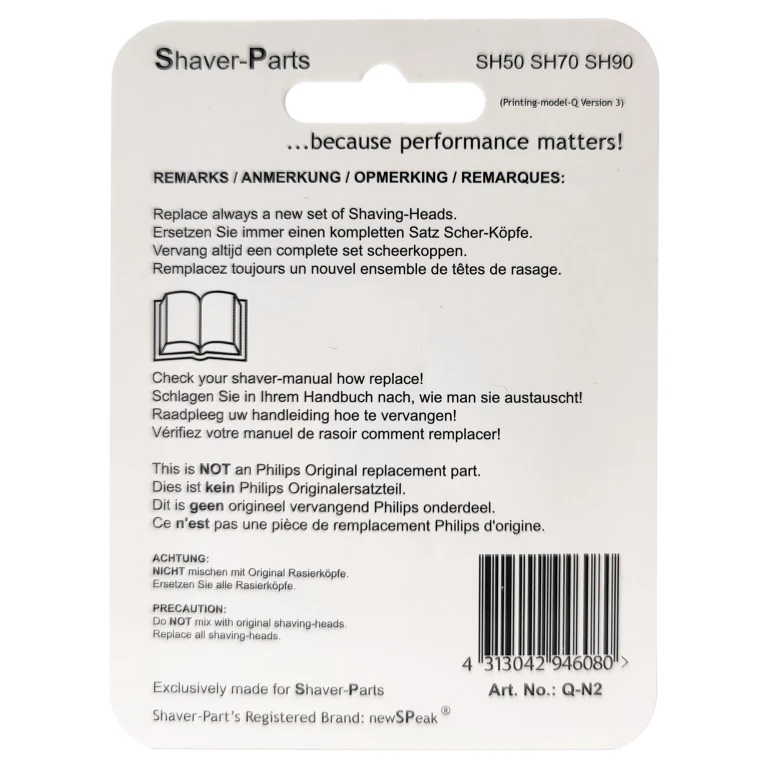 Shaver-Parts Scheerkoppen Set voor Philips 5000, 7000 en 9000 Series - 3 stuks