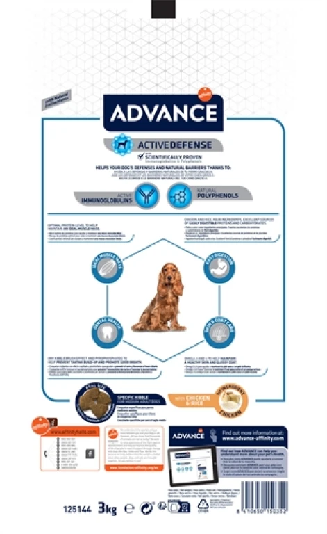 Advance Hond Droogvoer Medium Adult 3 kg