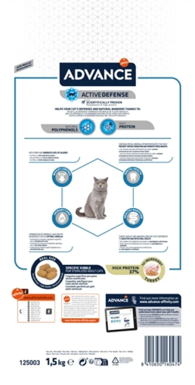 Advance Kat Droogvoer Sterilized Turkey - 1 stuk - 1,5 kg