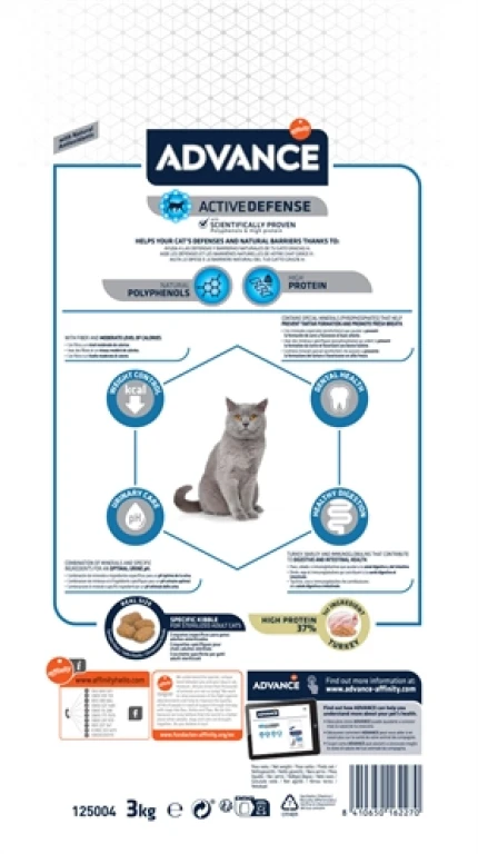 Advance Kat Droogvoer Sterilized Turkey - 3 kg