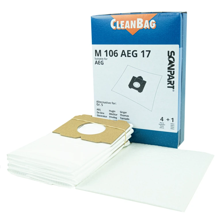 Cleanbag Microfleece+ Stofzuigerzakken voor AEG Ingenio, Smart, Vampyrino - 4 stuk