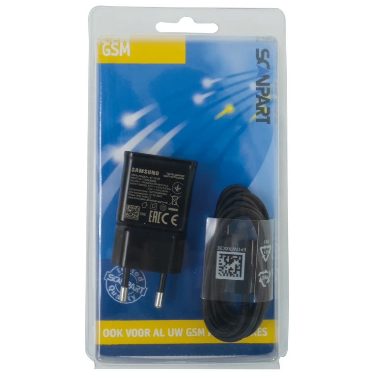 USB-C thuislader 15W zwart - orig. Samsung EP-TA20EBECGWW