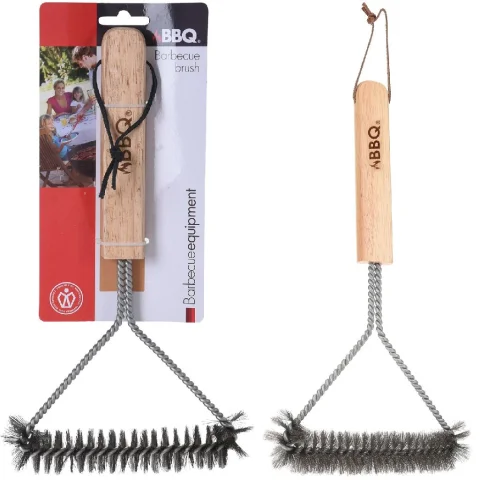 Bbq Borstel RVS/Hout 30x14cm