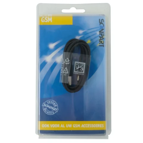 laad+datakabel USB-A(M) - USB-C(M) 1,2m zwart