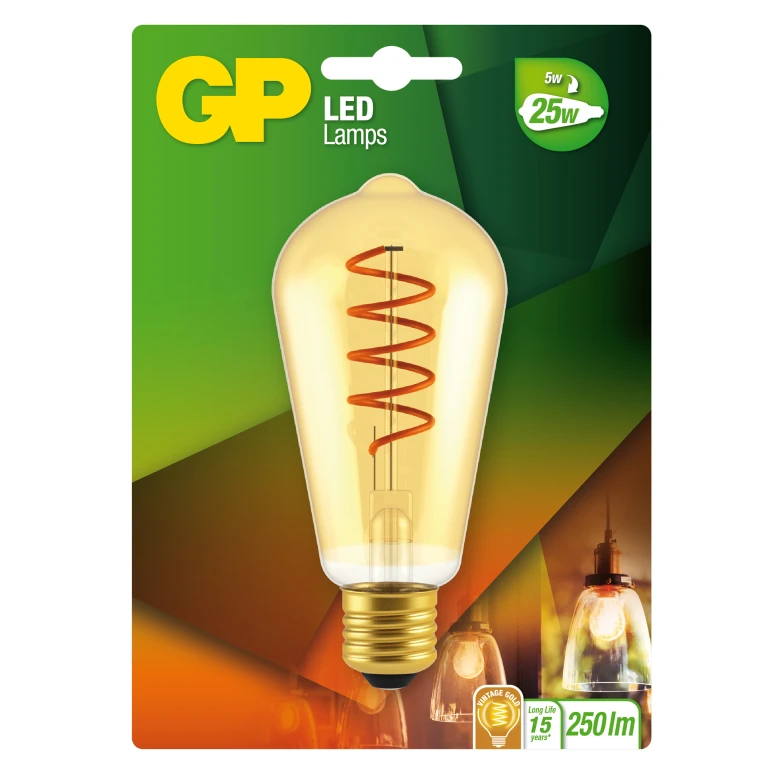 GP LED lichtbron E27 ST64 Vintage Gold 5W 250Lm - 1 stuk