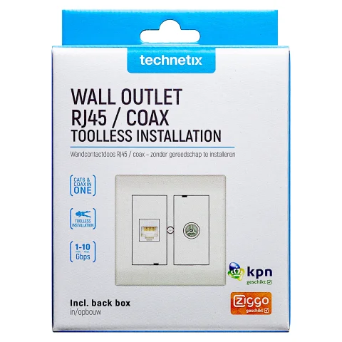 RJ45-Coax wandcontactdoos - 11201706