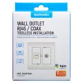 TECHNETIX Wandcontactdoos Wit RJ45-Coax - 1 stuk