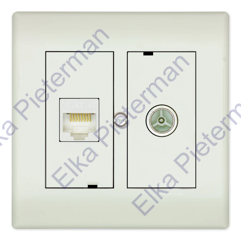 TECHNETIX Wandcontactdoos Wit RJ45-Coax - 1 stuk