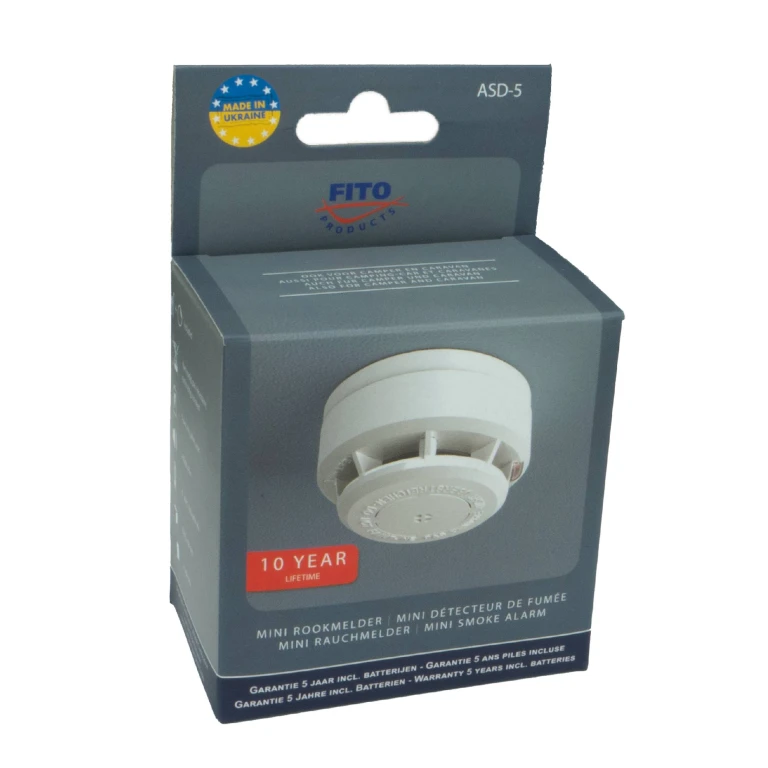 Fito Mini Optische Rookmelder inclusief 2 AAA batterijen - 1 stuk