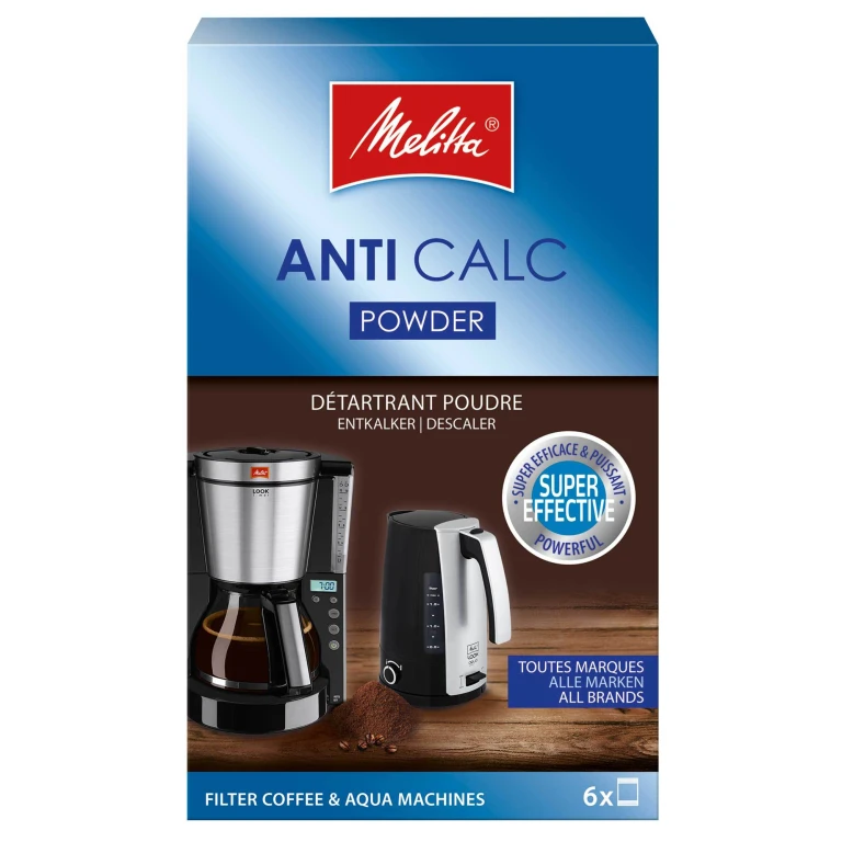 Melitta Ontkalker Poeder voor Filterkoffiezetters en Waterkokers, 6 stuks