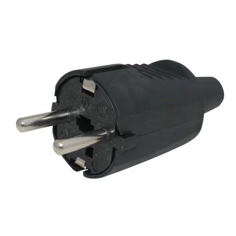 Steker +RA rubber zwart