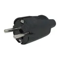 Merkloos Stekker Zwart Recht +RA 10/16A 250V 1 stuk PVC