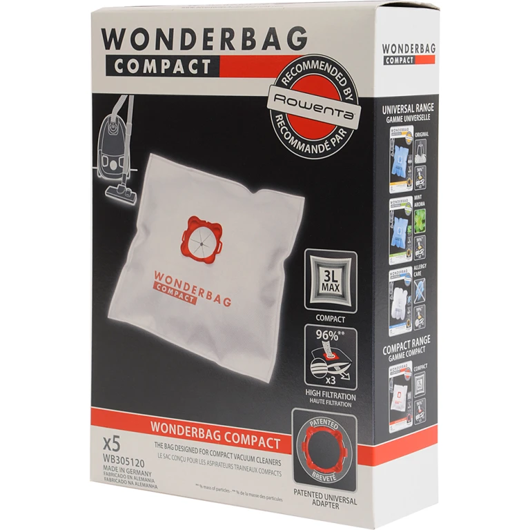 Rowenta Wonderbag Compact stofzuigerzakken fleece - set van 5