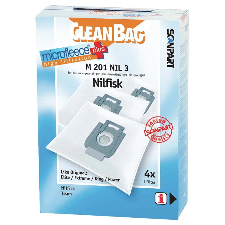 Cleanbag Microfleece+ stofzuigerzakken, set van 4