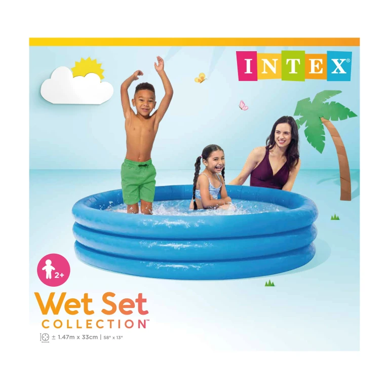 Intex Crystal Blue kinderzwembad - 1 stuk - Ø 147 x 33 cm