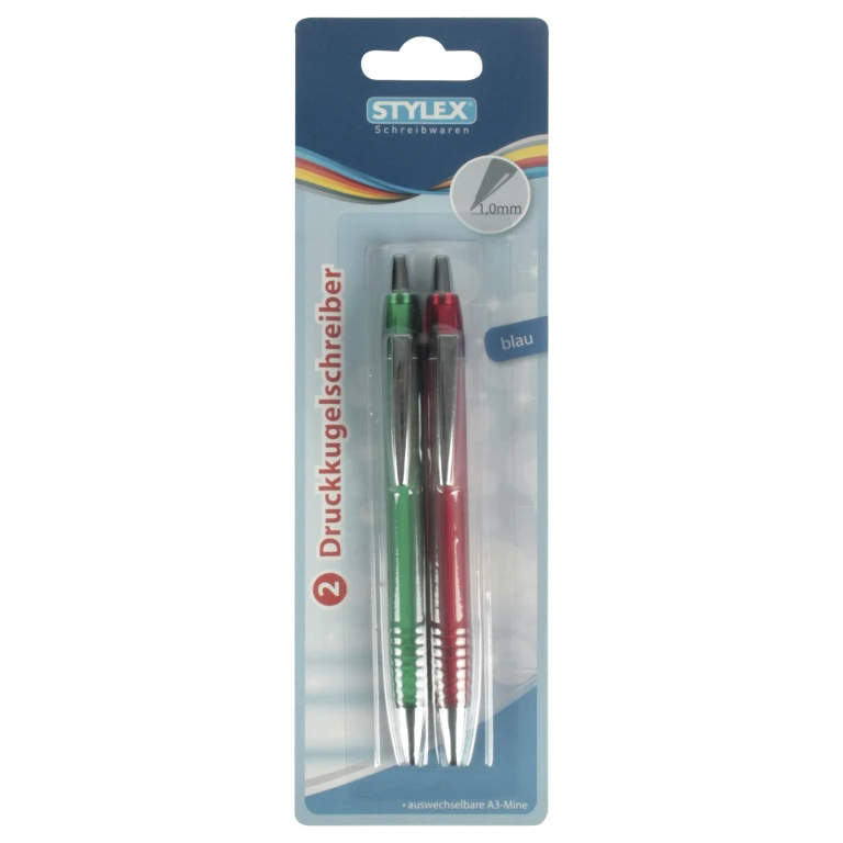 Stylex Balpen Toppoint Blauw 2 stuk