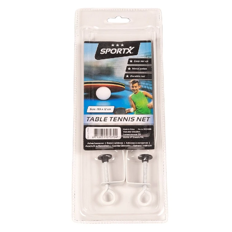SportX Tafeltennisnet 1 stuk 155 x 12 cm