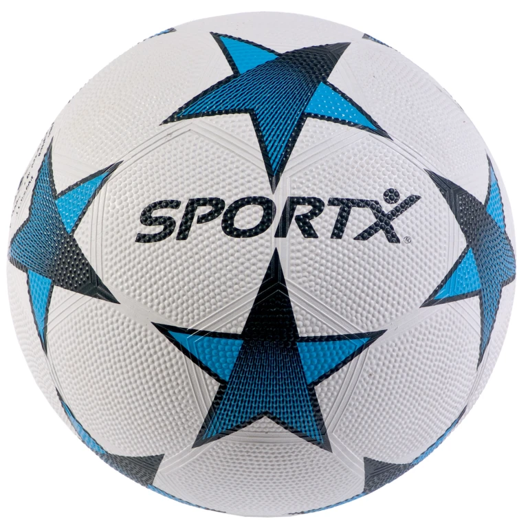SportX Voetbal Rubber 22 cm Wit/Blauw