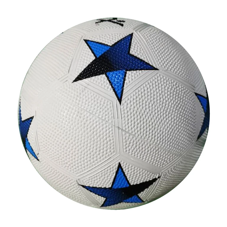 SportX Voetbal Rubber 22 cm Wit/Blauw