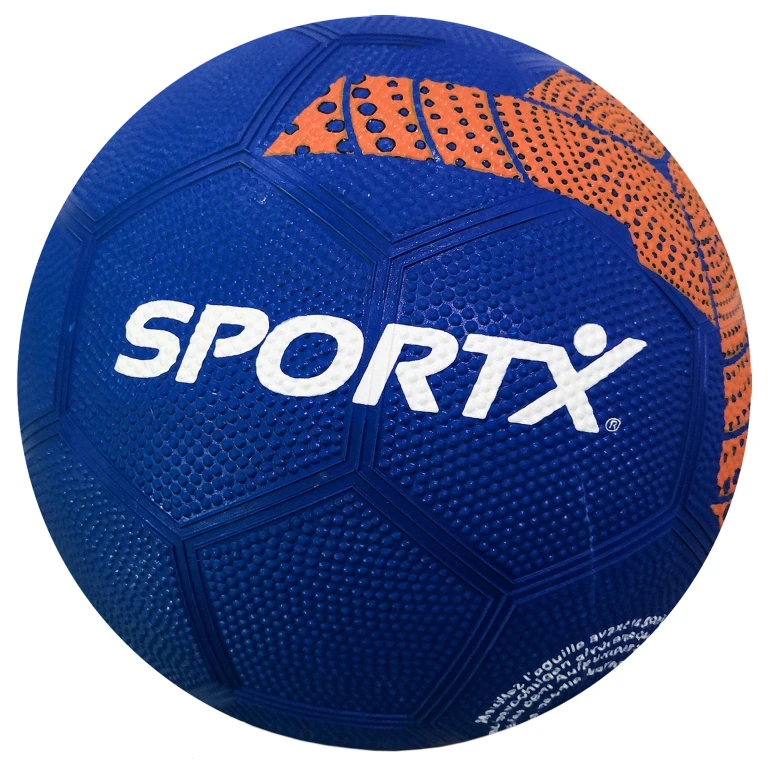 SportX Voetbal 22 cm Rubber Blauw-Oranje