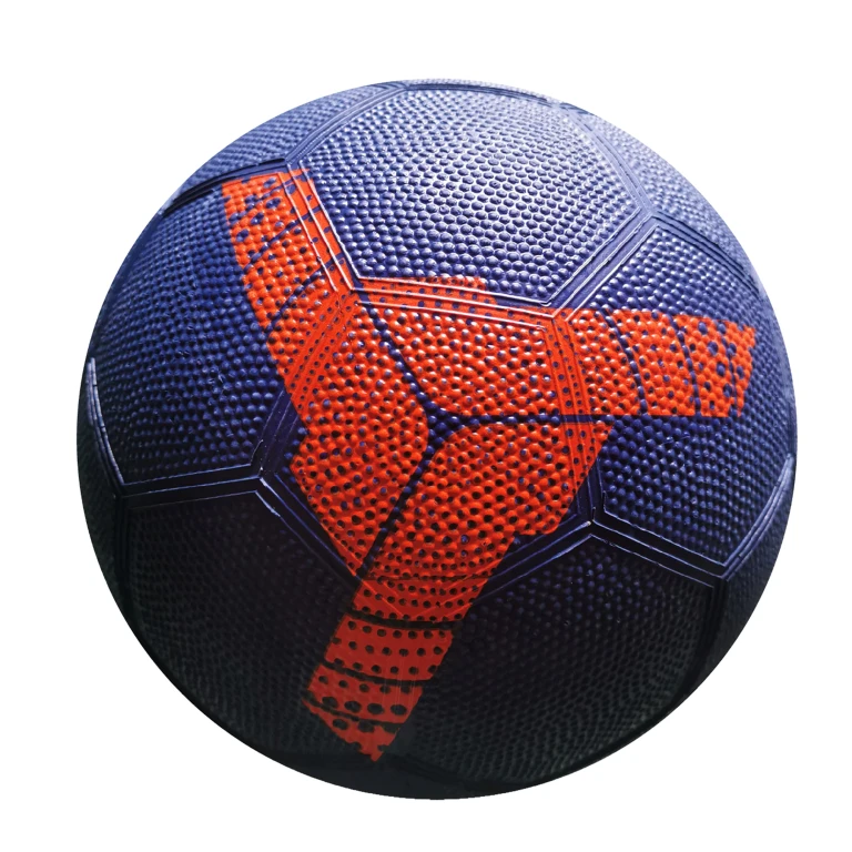 SportX Voetbal 22 cm Rubber Blauw-Oranje