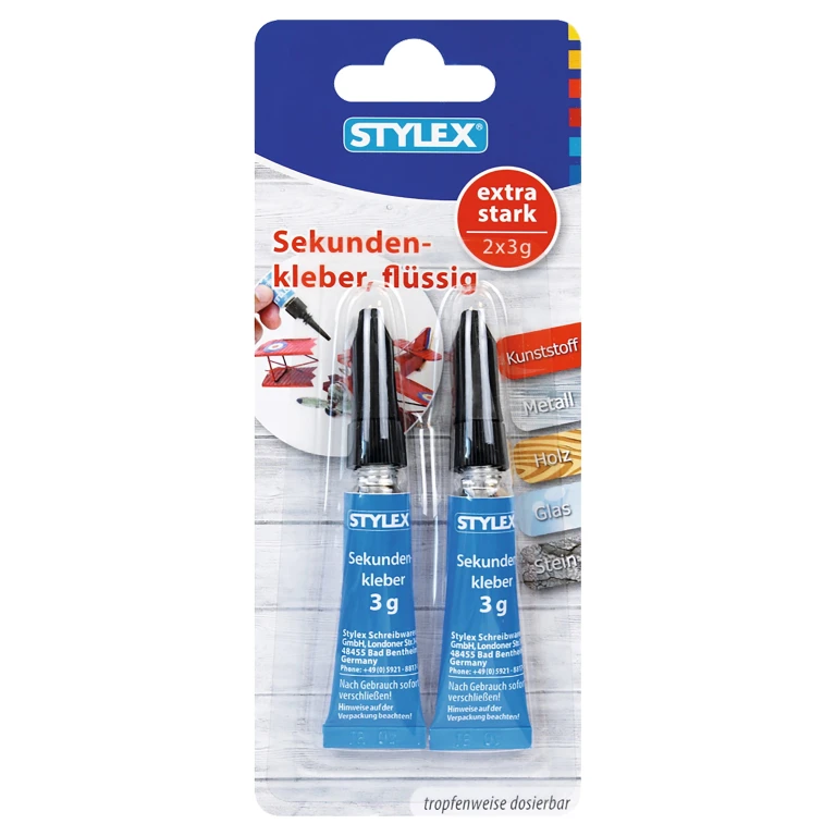 Stylex Secondenlijm - set van 2 tubes
