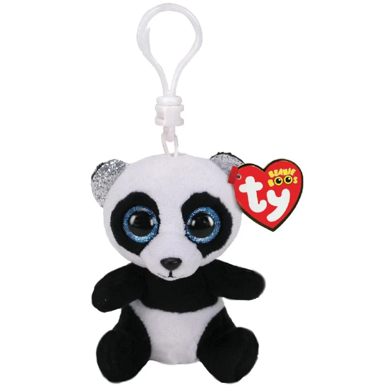 Knuffel Ty Beanie Boo Clip Bamboo Panda Zwart/Wit 7cm