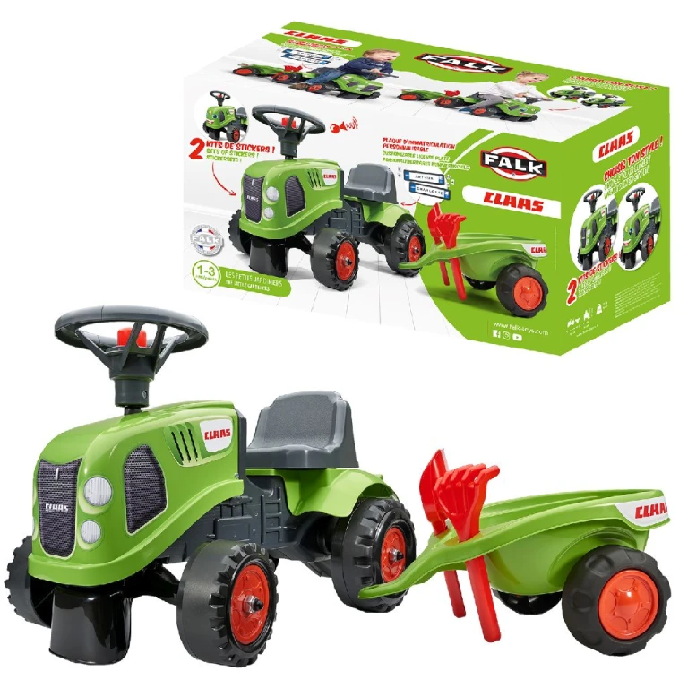 Falk Speelgoedtractor Claas Geel vanaf 1 jaar met accessoires