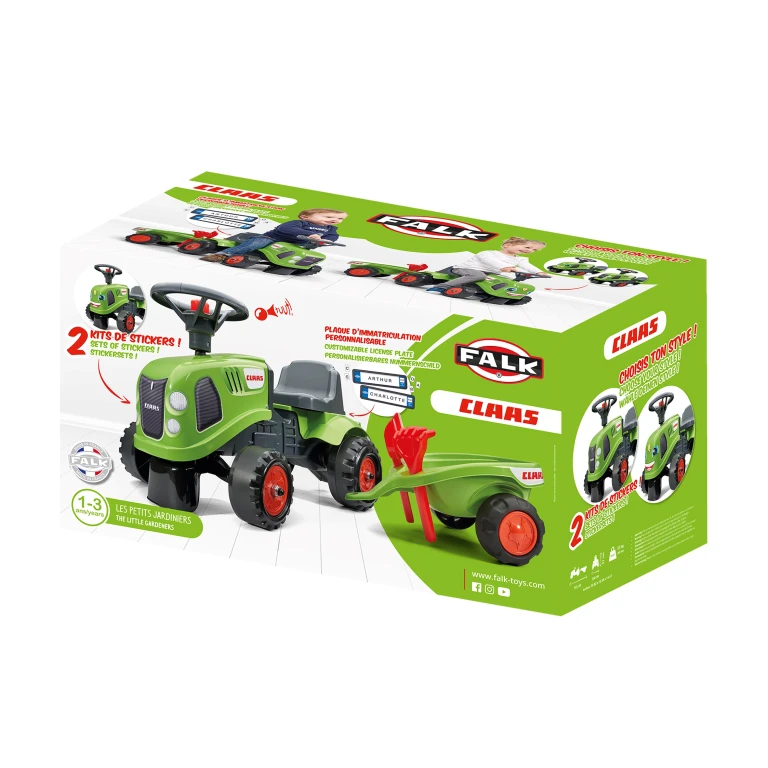 Falk Speelgoedtractor Claas Geel vanaf 1 jaar met accessoires