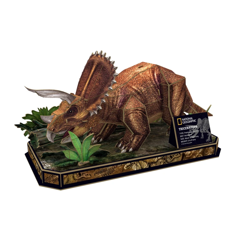 Cubic Fun 3D Puzzel Triceratops Dinosaurus Hout