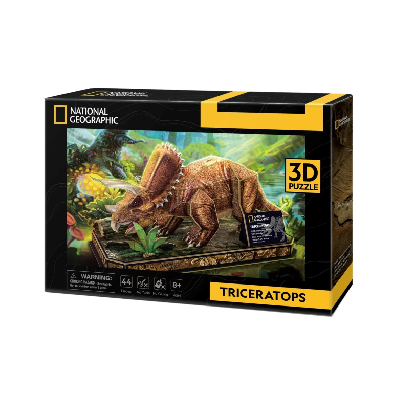 Cubic Fun 3D Puzzel Triceratops Dinosaurus Hout