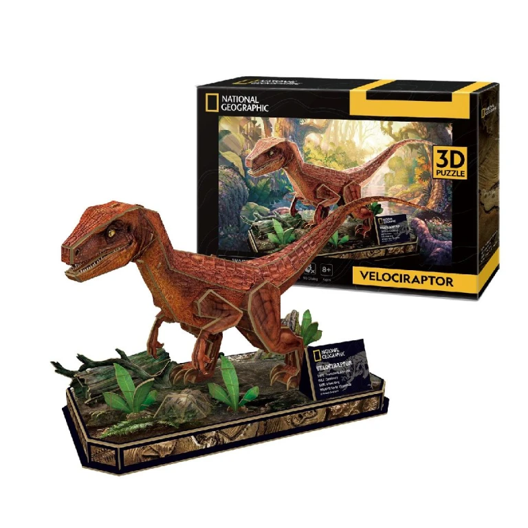 Cubic Fun 3D Puzzel Velociraptor National Geographic 1 stuk