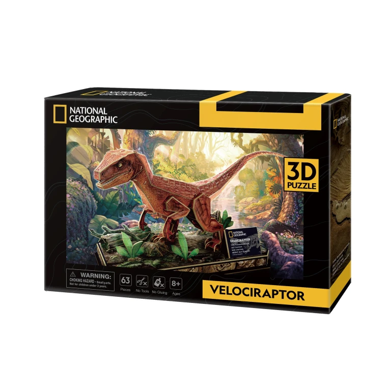 Cubic Fun 3D Puzzel Velociraptor National Geographic 1 stuk