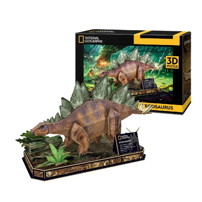 Cubic Fun 3D Puzzel Stegosaurus National Geographic Hout